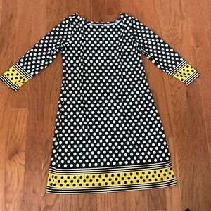 HAANI M Polka Dot Striped Boho Shift Dress